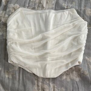 Elegant White Ruched Shirt